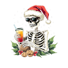 Skelett mit Santa Hut Cocktail