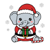 Süßes Kawaii-Elefanten-Weihnachtsbaum-Weihnachtsgeschenk