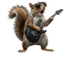 Rockgitarren-Eichhörnchen