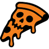 Pizza Totenkopf Halloween Grafik