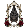 Fledermaus im Spitzbogen – Gothic Art
