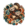 Herbstliche Otterfreunde Kuschelduo