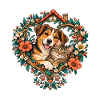 Tierfreunde im Blumenherz