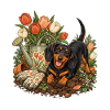 Garten-Dackel Tulpenliebe