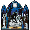 Wendigo Mondschein-Buntglas