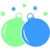 Neon-Weihnachtskugeln Duo
