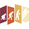 Dachdecker Evolution Retro Handwerk Beruf Spruch