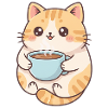 Katze mit Kaffee 
