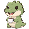 Krokodil mit Kaffee