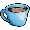 Blaue Aquarell Kaffeetasse