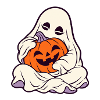 Kuschelige Geisterkürbis Halloween