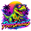  Papasaurus Dinosaurier Sonnenbrille Retro 80er