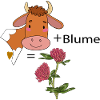 Kuh mit Blume