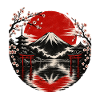 Fuji-Sonnenkreis mit Kirschblüten