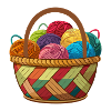 Korb mit Garnstricken Häkeln
