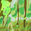 Waldlandschaft in Grüntönen