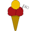 Spain Flag Eis cream Eiscreme