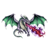 Krimson Flammen Werfender Smaragd Drachen