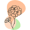 Pastellblume im Linienstil