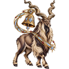 Markhor mit goldener Kometenglocke