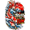 Koi-Fluss Vertraue der Welle