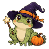 Frosch mit Hexenhut