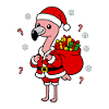 Niedliche Kawaii Flamingo Santa Weihnachtsgeschenk-Kunst