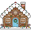 Lebkuchenhaus süßer Weihnachtskeks