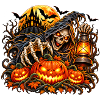 Grim Reaper Halloween Kürbis-Szene