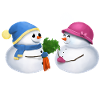 Joyeux Noël Schneemann Paar - Französisch