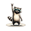 Raccoon Rocker mit Sonnenbrille