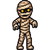 Pixelmummy mit goldenen Augen