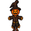 Pixel Halloween Kürbismann