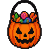 Halloween Kürbis mit Blumenkorb