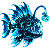 Blauer biolumineszenter Laternenfisch