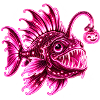 Rosa biolumineszente Laternenfisch