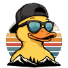 Retro Entenmotiv mit Sonnenbrille