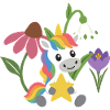 Einhorn Blumen Kinder märchenhaft Stern