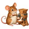Maus mahlt Getreide