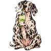 Deutsche Dogge mit Matcha Latte – Kaffeepause