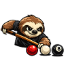 Faultier beim Billard – Entspanntes Spielmotiv