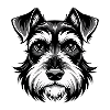 Schnauzer-Hundekopf-Miniaturen