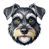 Schnauzer-Hundekopf-Miniaturen