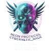 Totenkopf Neon, Synthwave, Cyberpunk, Halloween