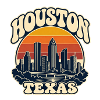 Texas Retro Skyline von Houston