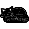 Schlafende Katze bei der Arbeit