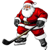 Dicker Eishockey Weihnachtsmann