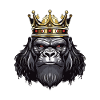 Gorilla Kopf mit Krone