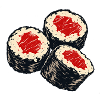 Retro Sushi Maki Schwarz Rot