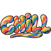 Chill Regenbogen Schriftzug